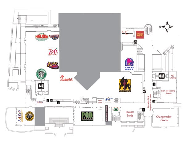 Layout of the first floor of MU