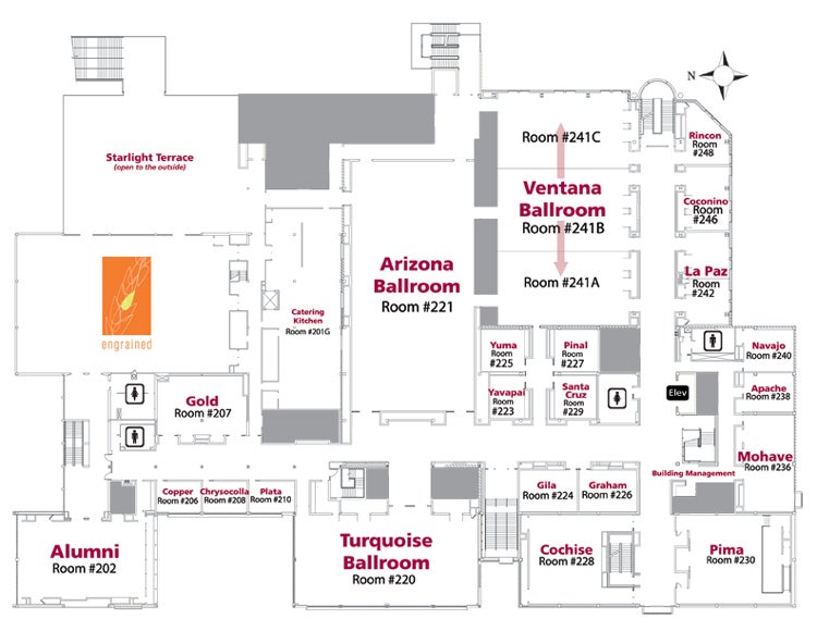 map of the Memorial Union's 2nd floor