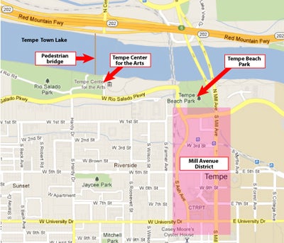 map of downtown Tempe