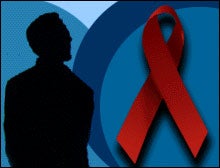 red ribbon and shadow of man