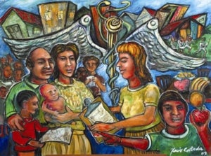 xavier cortada painting of a health fair