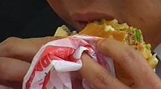 Image of a fastfood hamburger.