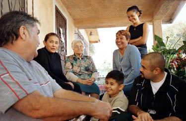 multigenerational family on porch
