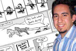 ASU graduating senior Tony Carrillo, a cartoonist for The State Press, has won the MTV award for Best College Comic Strip for his F Minus strip.