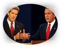 John Kerry and George Bus at the Presidential Debate