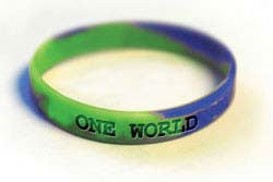 ASU's blue-and-green One World wristband