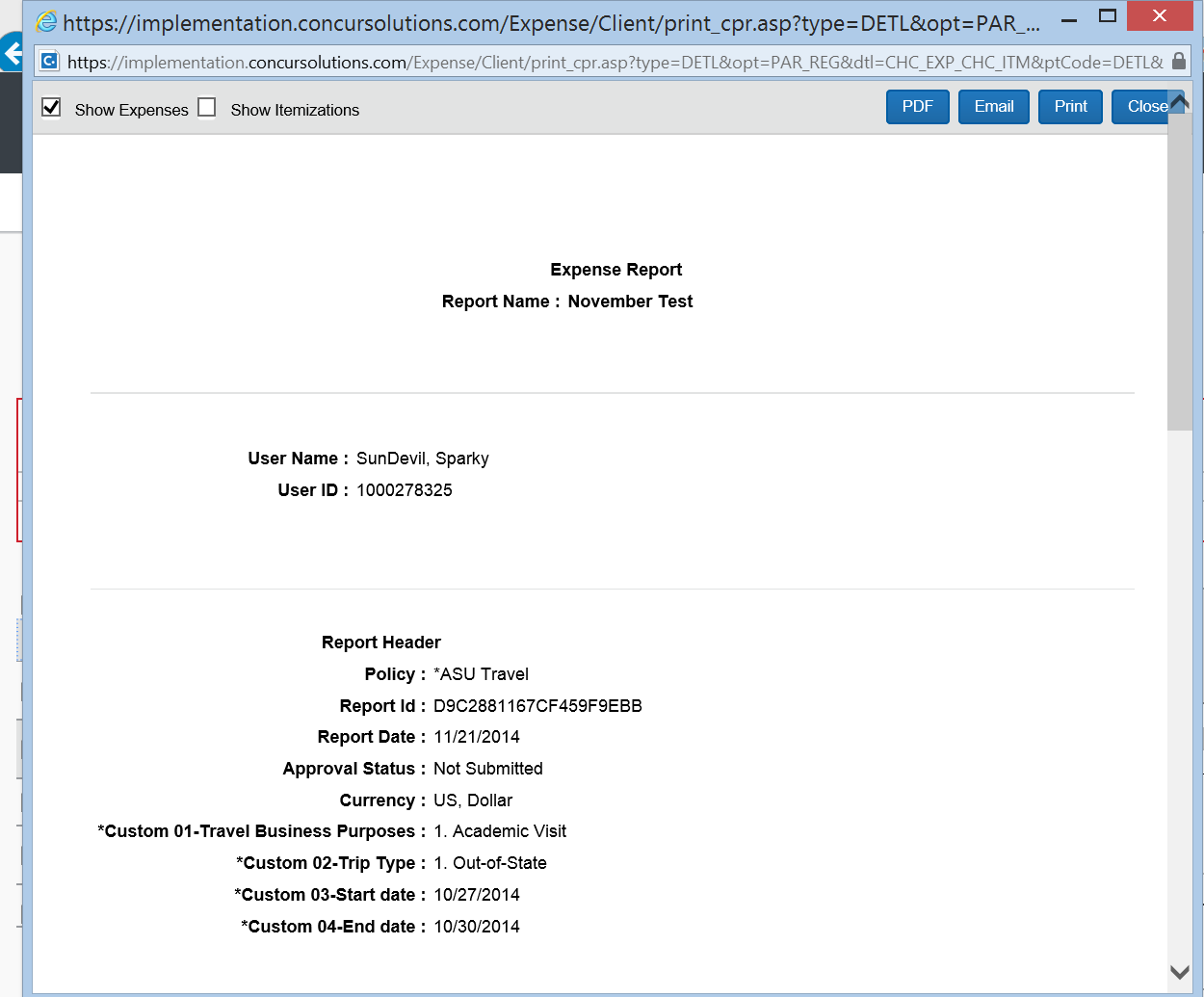 print and submit expense reports business and finance