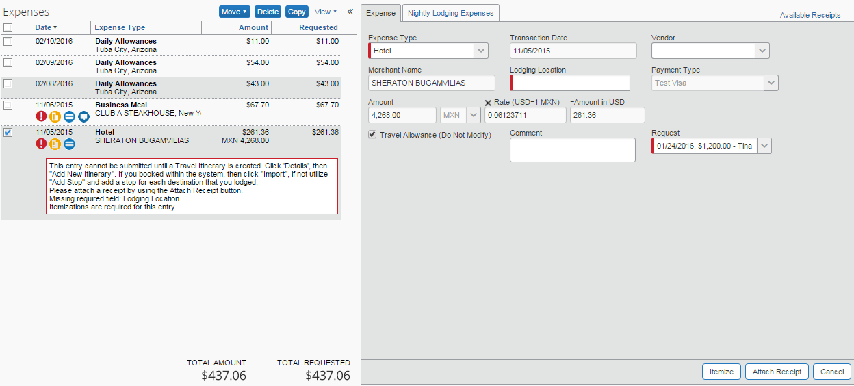 itemize expenses business and finance