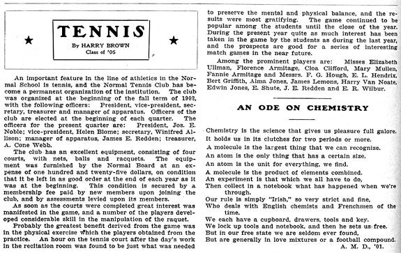 Tennis, The Normal Magazine, 1904