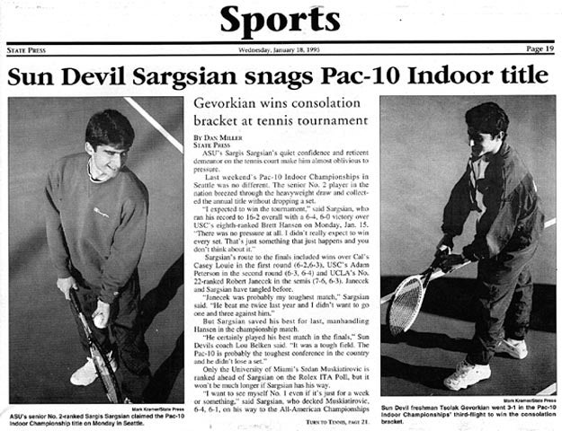 Sargis Sargsian wins Pac-10, January 18, 1995