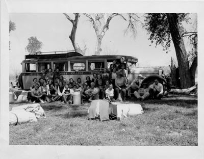 Students on a camping trip, 1930s