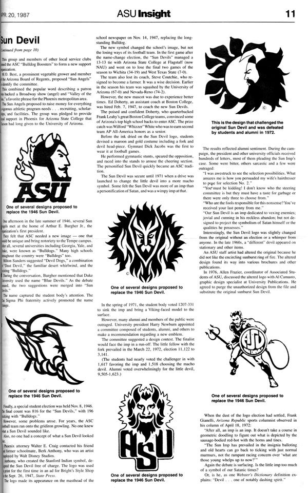 From Normals to ASU Sun Devils, page 11, 1987