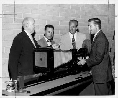Dr. Merle C. Nutt, Founding Dean Lee P. Thompson, Leighton King, Les Kravitz - College of Engineering, 1963