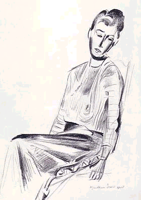 Lynette Roberts sketch by Wyndham Lewis
