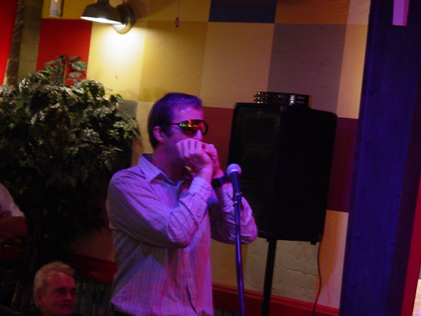 Garbageman playing Harmonica
