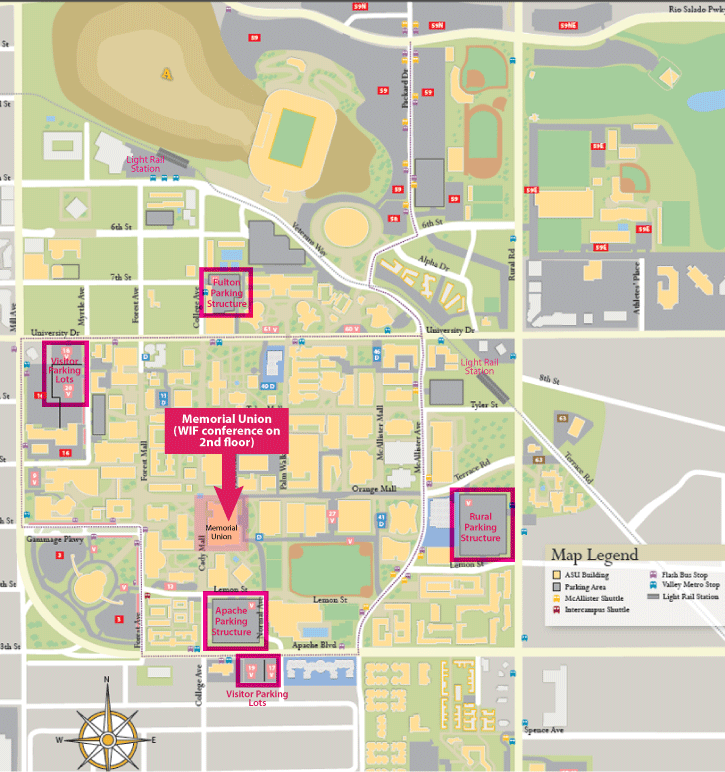 asu tempe campus map 2012 Women In French Conference At Arizona State University asu tempe campus map