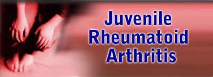 Header showing girl holding her knees and text saying Juvenile Rheumatoid Arthritis