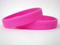 pink bracelets, share beauty: spread hope