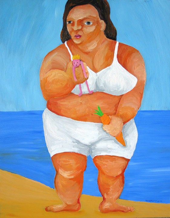 artistic drawing of obese woman