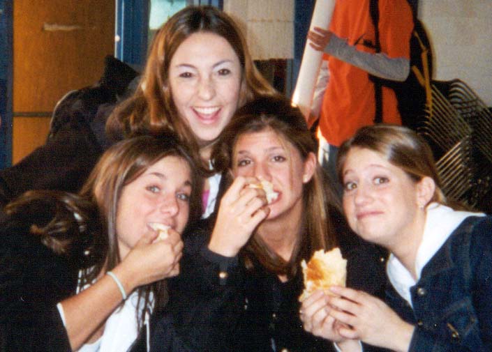 students eating