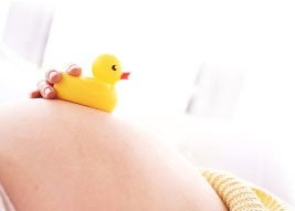 pregnant belly with duckie