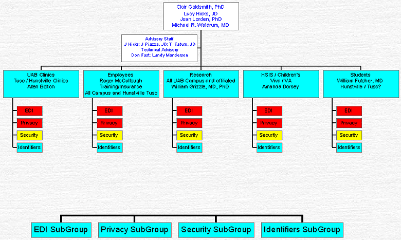 [Hierarchy of the UAB HIPAA Sterring Committee]