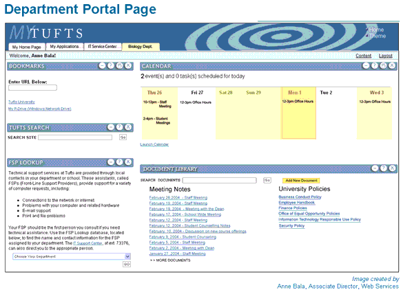 Department Portal Page