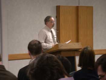 Rob Spindler Addressing attendees about ECURE 2004 2