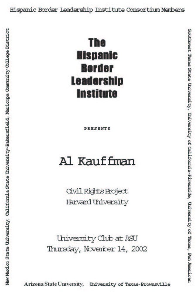 Front Cover of Program