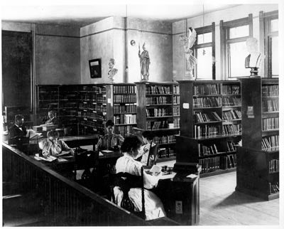 Normal School Library 2nd  floor Old Main, 1907