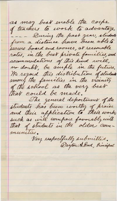 Arizona Territorial Normal School report, 1891, page 3