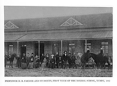 Opening Day, Professor H. B. Farmer and students, 1886