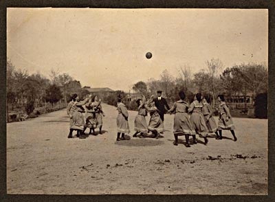 Normal Women's Basketball Team with Coach Frederick Irish, 1907