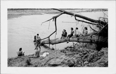 Students swimming in the Salt River, 1930s