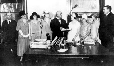 Governor Hunt signing legislation for name change, 1925