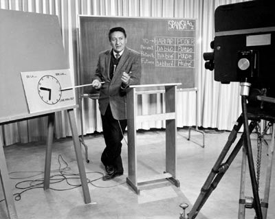 Professor Quino E. Martinez presents a Spanish TV Program, 1959