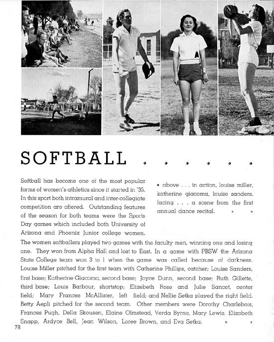 Arizona State Teachers College Softball Team, 1938