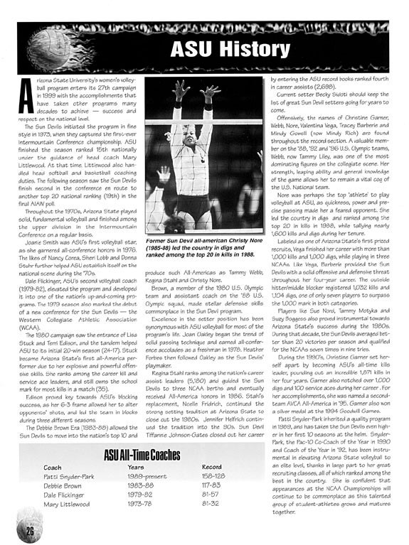 Volleyball Recent History, 1999