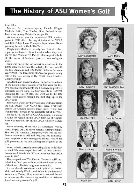 Women's Golf Recent History, 1997-98