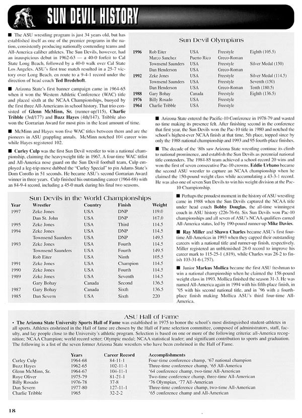 Wrestling Recent History, 1998-99