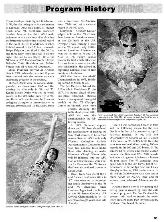 Swimming Recent History, 1998-99