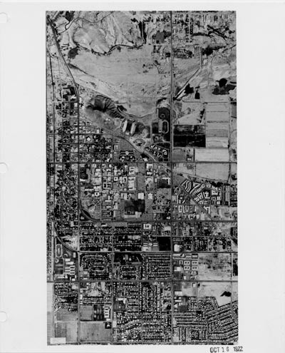 Aerial of campus and Tempe, 1972