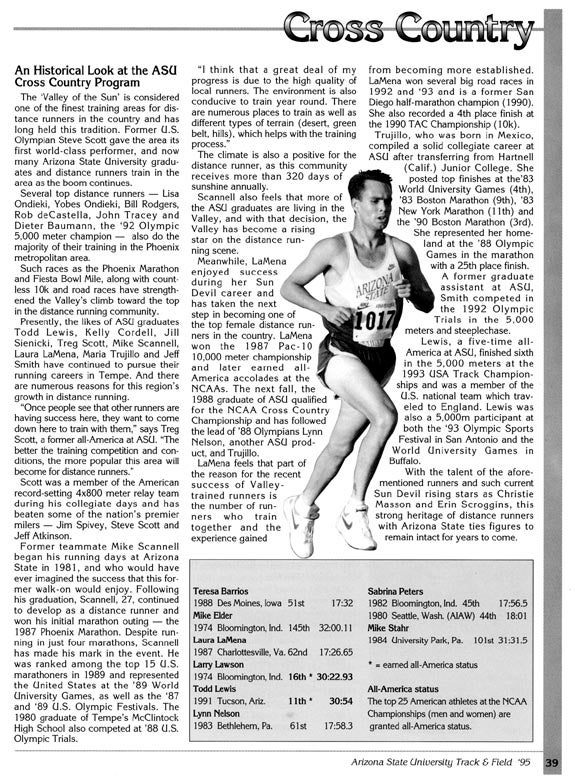 Cross Country Recent History, 1995