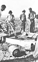 Students building the N on N Mountain, 1923