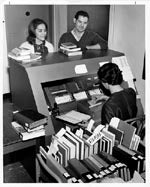 Key Punch Book Checkout, Hayden Library, 1960s