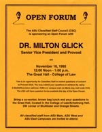 Classified Staff open forum, Dr. Milton Glick, 1995