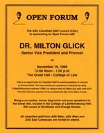 Classified Staff open forum, Dr. Milton Glick, 1995