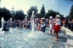 A group of students in the fountain, 1990s