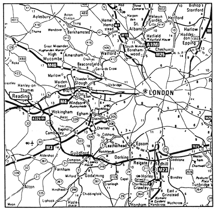 road map around london