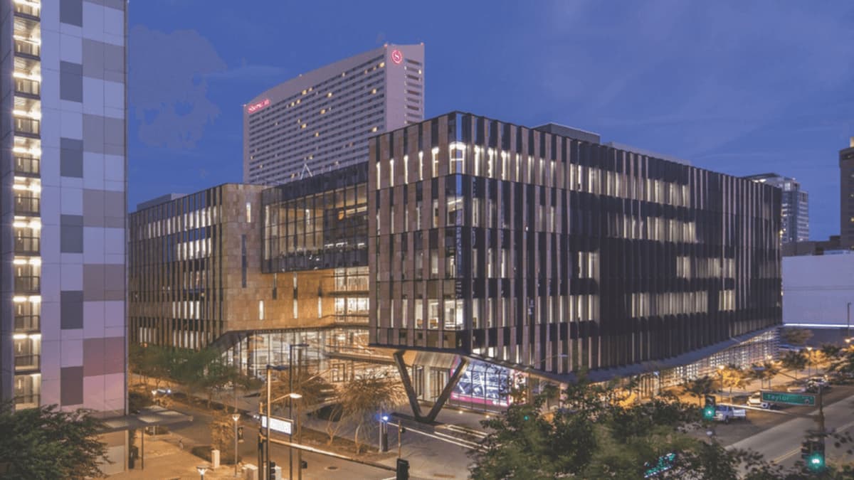 Law building at night